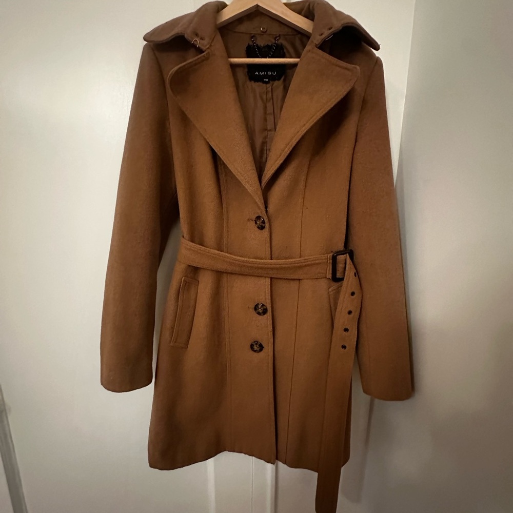Amisu Tan Trench Coat with Belt